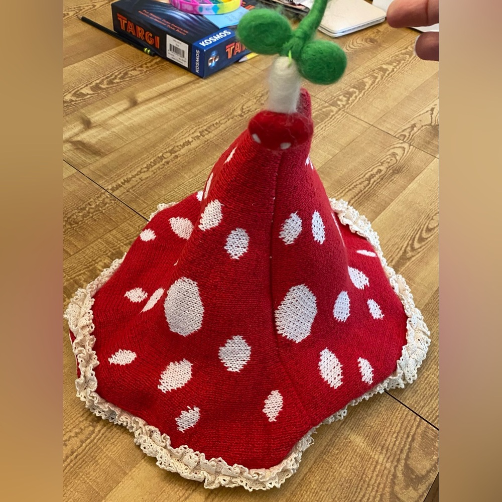 Adorable cottage core knot mushroom hat